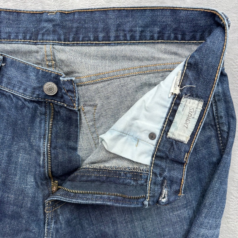 Denim & Supply Ralph Lauren Jeans Men 34x32 Blue Straight Fit Distressed Denim - Picture 3 of 13